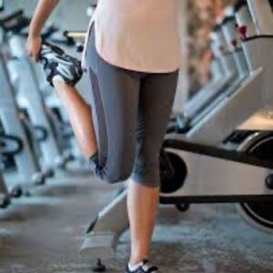 Lululemon Ride Inside Crop Leggings gray black mesh